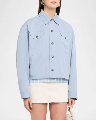 Frame The Utility Jacket In Blue