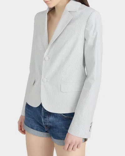 Frame The Stripe Classic Blazer In White