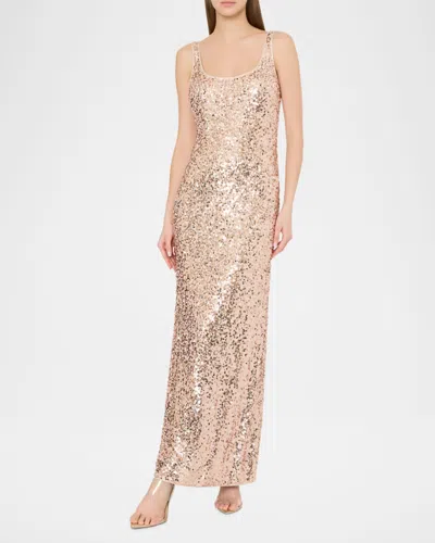 Milly Tatum Sequin Stretch Column Gown In Multi