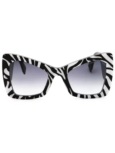 Marc Jacobs Zebra-print Cat-eye Frame Sunglasses In Blue