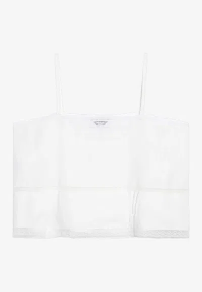 Prada Cold-shoulders Flared Top In White