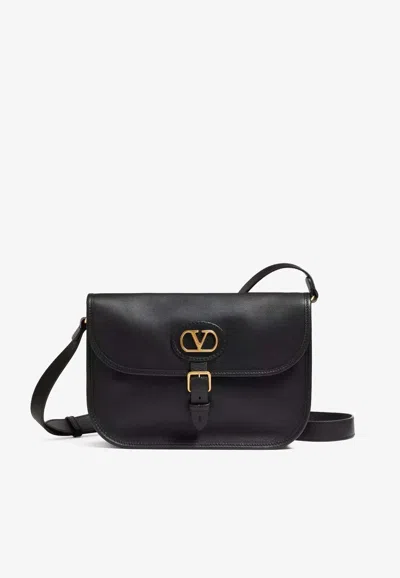 Valentino Garavani Antibes Leather Crossbody Bag Adjustable Strap In Black