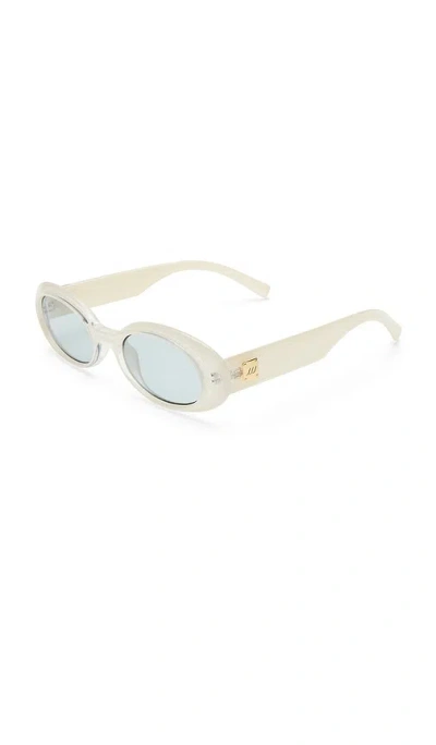 Le Specs Work It Sunglasses In White