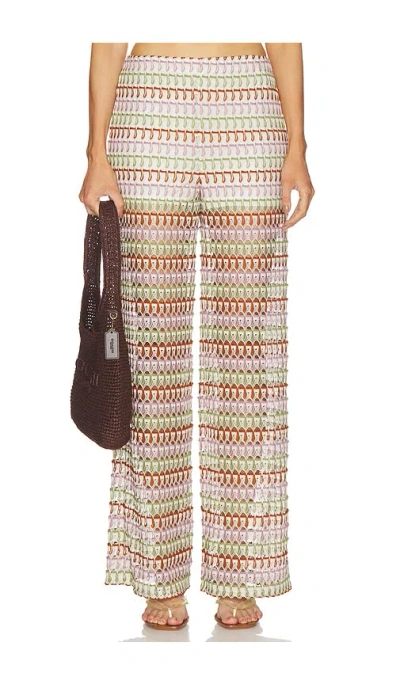 Veronica Beard Womens Deep Ochre Dove Multi Fatima Wide-leg Crochet-knit Trousers