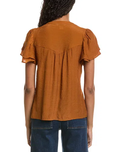 Nanette Lepore Solid Blouse In Animal Print