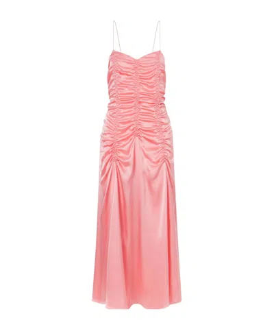 Khaite Womens Azalea Raina Ruched Silk Dress In Pink