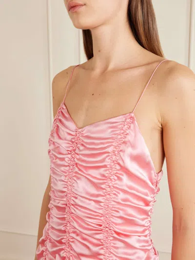 Khaite Womens Azalea Raina Ruched Silk Dress In Pink