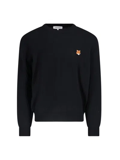 Maison Kitsuné Maison Kitsune Fox Head Regular Sweatshirt In Black