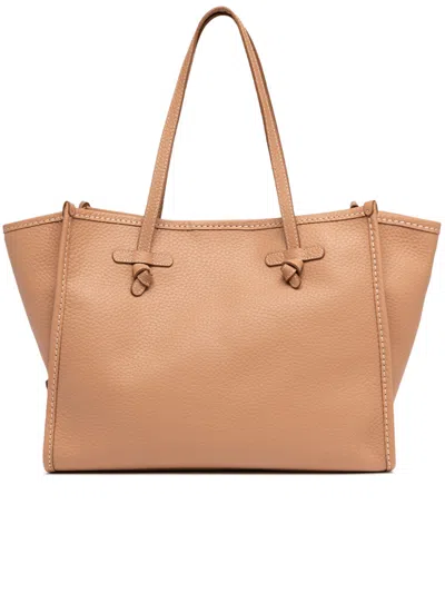 Gianni Chiarini Marcella Rectangular Brown Structured Leather Tote In Brown