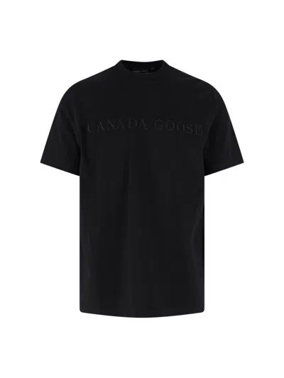 Canada Goose Big Chest Mini Embroidered T-shirt For Men In Black