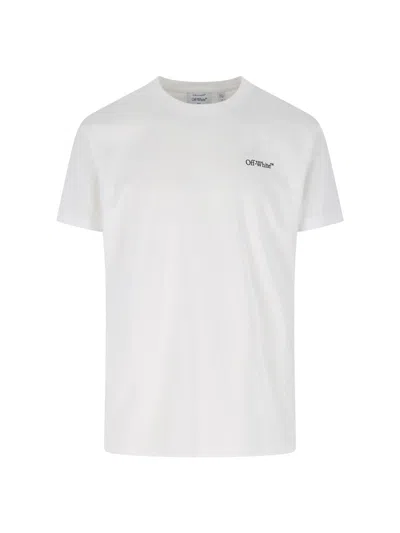 Off-white Graphic Print Crew Neck Short Sleeve T-shirt In White