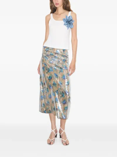 Tory Burch Sequin Skirt In Multi