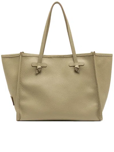 Gianni Chiarini Marcella Rectangular Neutral Pebbled Leather Tote In Green