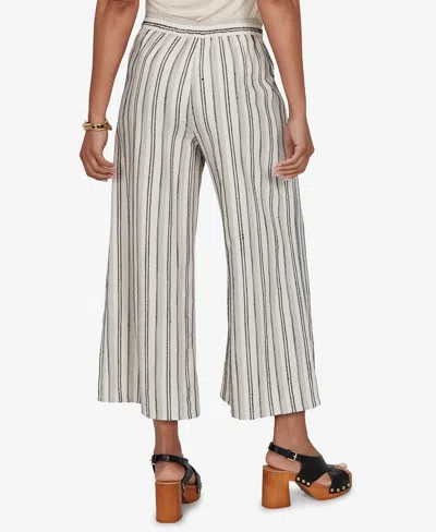 Ruby Rd. Petite Textured Stripe Elastic Waist Cropped Pants In Multi