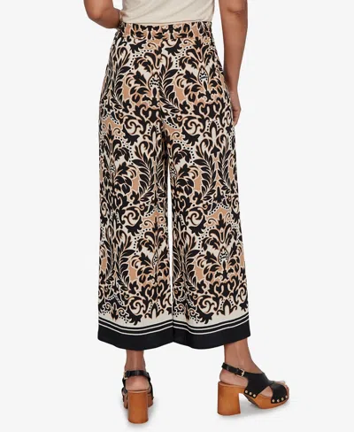 Ruby Rd. Petite Damask Textured Elastic Waist Pants In Multi