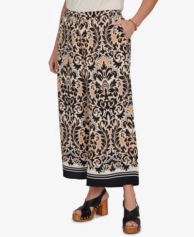 Ruby Rd. Plus Size Damask Textured Elastic Waist Pants In Multi