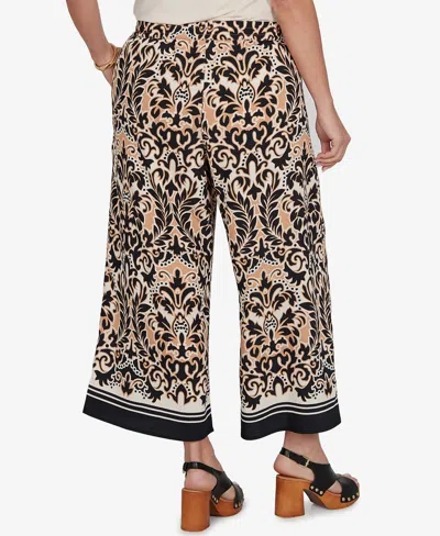 Ruby Rd. Plus Size Damask Textured Elastic Waist Pants In Multi