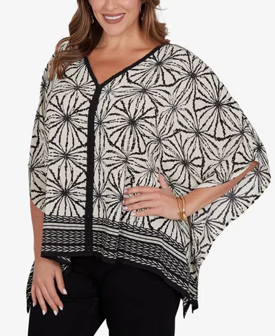 Ruby Rd. Plus Size Geo Border Print Crepe T-shirt In Multi