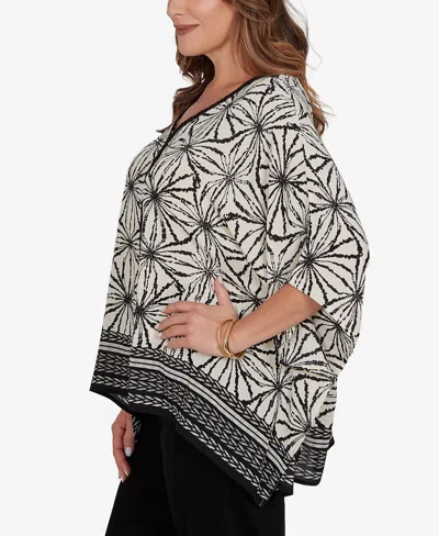 Ruby Rd. Plus Size Geo Border Print Crepe T-shirt In Multi