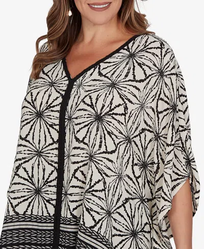 Ruby Rd. Plus Size Geo Border Print Crepe T-shirt In Multi