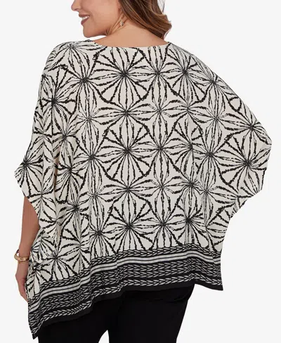 Ruby Rd. Plus Size Geo Border Print Crepe T-shirt In Multi