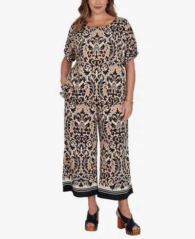 Ruby Rd. Plus Size Damask Textured T-shirt In Multi