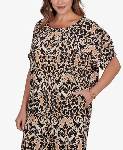 Ruby Rd. Plus Size Damask Textured T-shirt In Multi