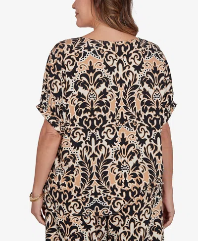 Ruby Rd. Plus Size Damask Textured T-shirt In Multi