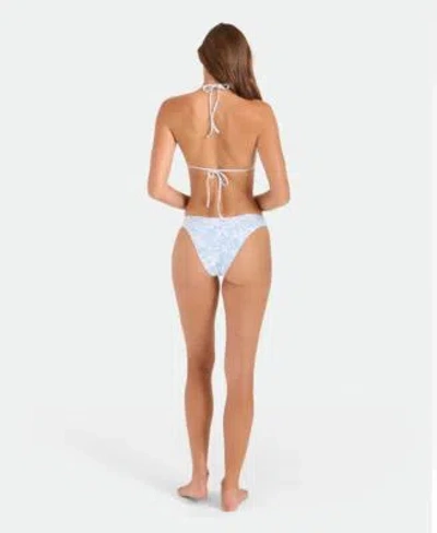 Volcom Womens Floral Print V Neck Bikini Top Pull On Bottoms In White