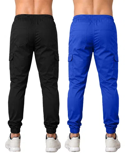 Blu Rock Men's Cotton Flex-stretch Cargo Jogger-2 Pack In Multi