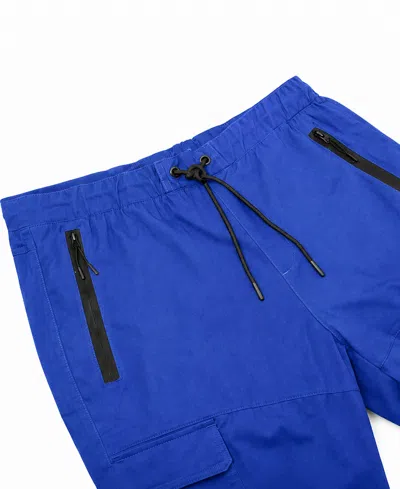 Blu Rock Men's Cotton Flex-stretch Cargo Jogger-3 Pack In Blue