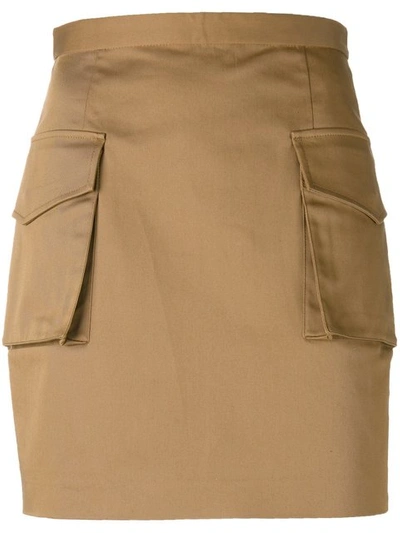 Dsquared2 Military Mini Skirt In Beige