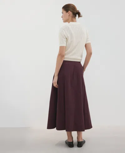 Mango Flared Midi-skirt In Burgundy