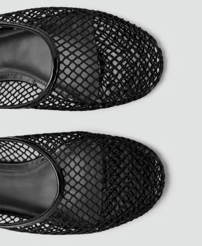 Mango Ankle Strap Ballet Flat In Black