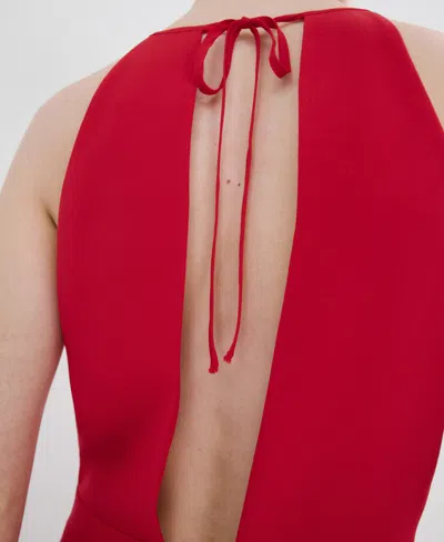 Mango Open Back Halter Neck Jumpsuit In Pink