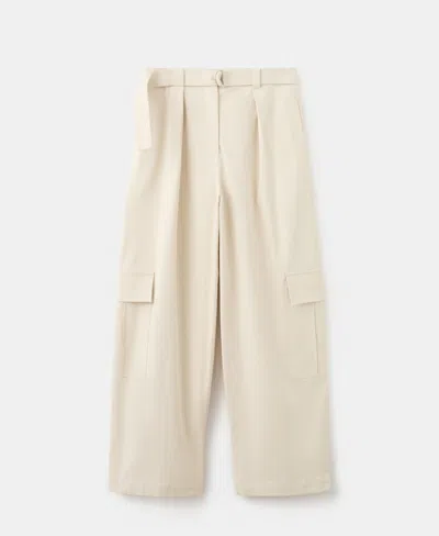 Mango Belted Cargo Pants In Neutral