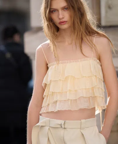 Mango Belted Cargo Pants In Neutral