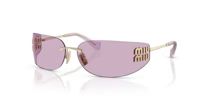 Miu Miu 75mm Oversize Rectangular Wrap Sunglasses In Pink