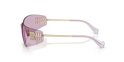 Miu Miu 75mm Oversize Rectangular Wrap Sunglasses In Pink
