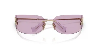 Miu Miu 75mm Oversize Rectangular Wrap Sunglasses In Pink