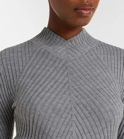Victoria Beckham Womens Grey Marl Georgia Ribbed-knit Wool Jumper In Gray
