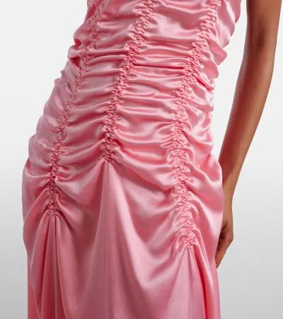 Khaite Womens Azalea Raina Ruched Silk Dress In Pink