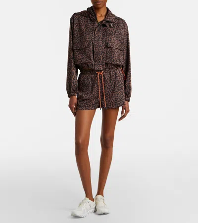 The Upside Ludlow Ace Leopard-print Track Jacket In Brown