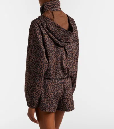 The Upside Ludlow Ace Leopard-print Track Jacket In Brown