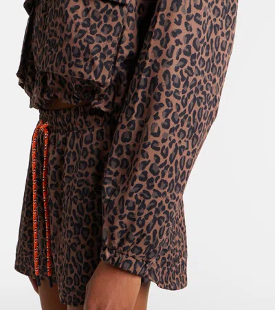 The Upside Ludlow Ace Leopard-print Track Jacket In Brown
