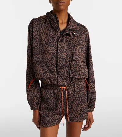 The Upside Ludlow Ace Leopard-print Track Jacket In Brown