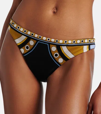 La Doublej Printed Bikini Bottoms In Black