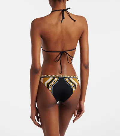 La Doublej Printed Bikini Bottoms In Black