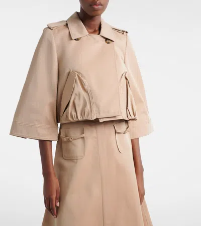 Dorothee Schumacher Luxury Layer Cropped Cotton-blend Jacket In Neutral