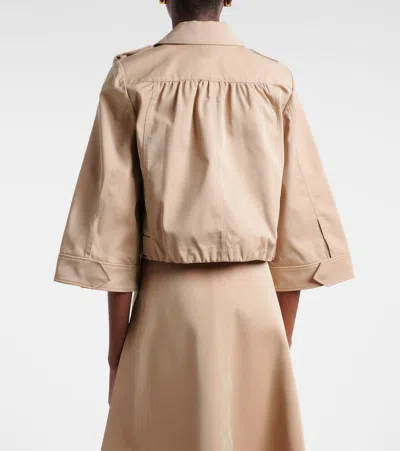 Dorothee Schumacher Luxury Layer Cropped Cotton-blend Jacket In Neutral